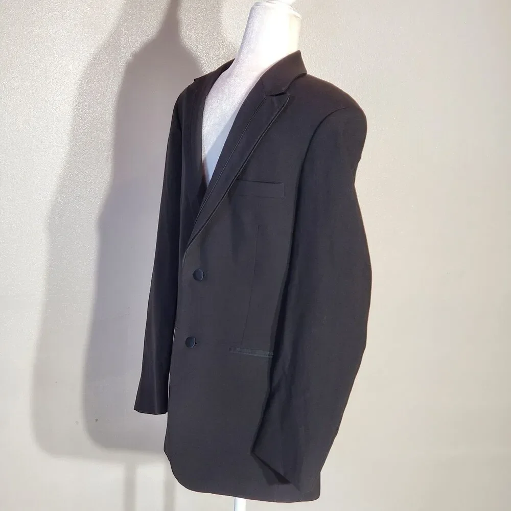 PERRY ELLIS GENO'S WOOL BLAZER BLACK LONG SLEEVE SIZE 35R
